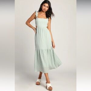 Lulu's Mint Green Midi Dress
